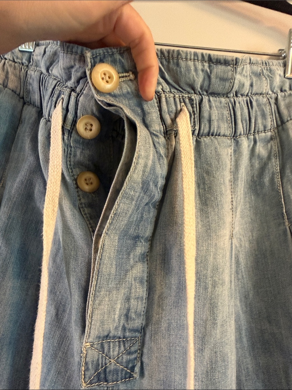 Free People Light Blue Relaxed Denim Jogger Pants - Picture 3 of 3